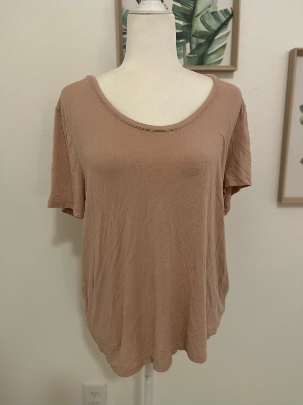 A New Day Womenโs Light Pink Short Sleeve Top